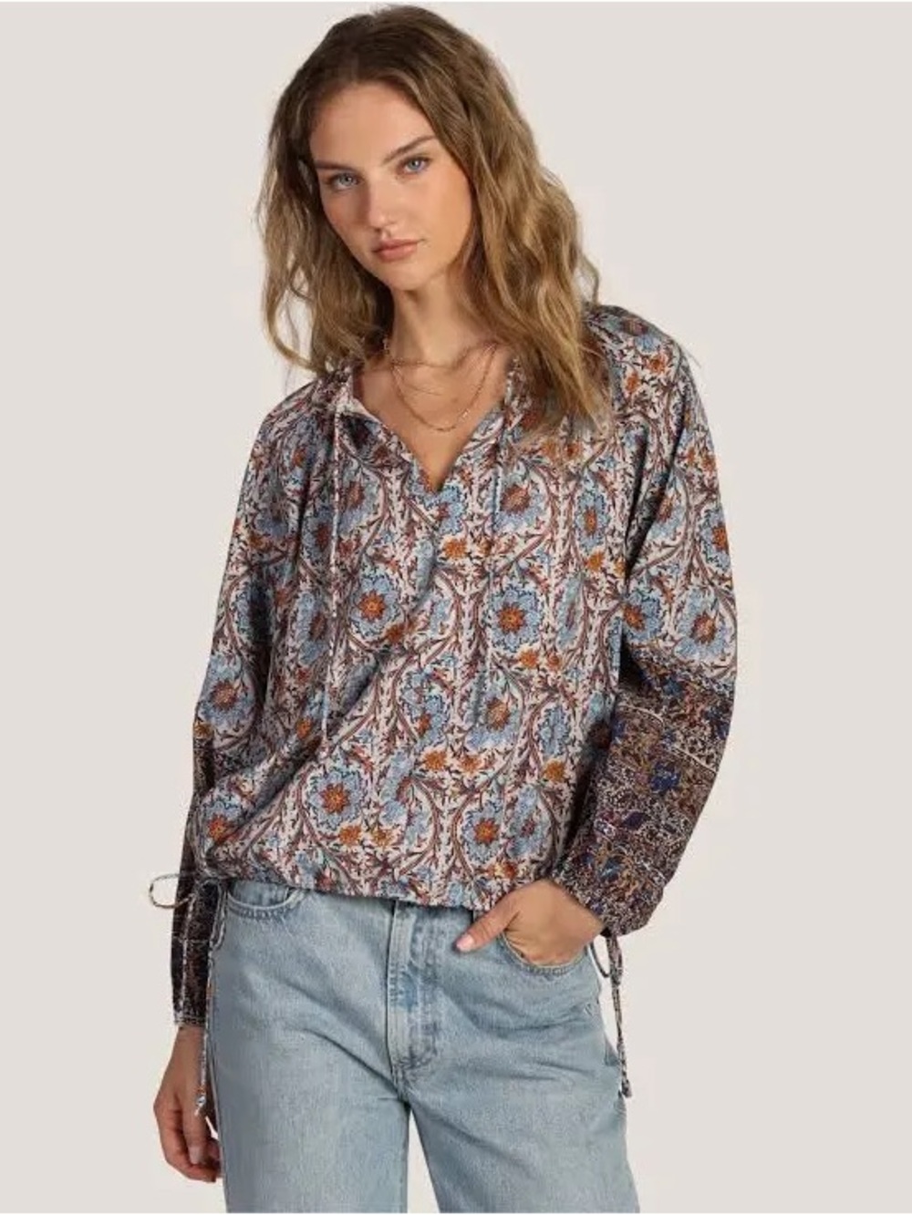 NWT Dylan Talia Boho Floral 100% Cotton Top Blouse | Size XL